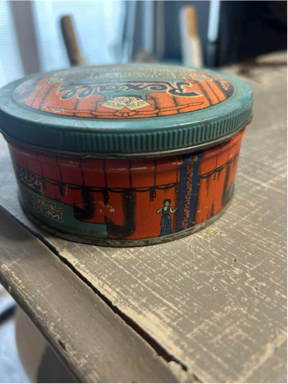 Vintage Rexall Theatrical Cold Cream Tin One Size Blue Orange